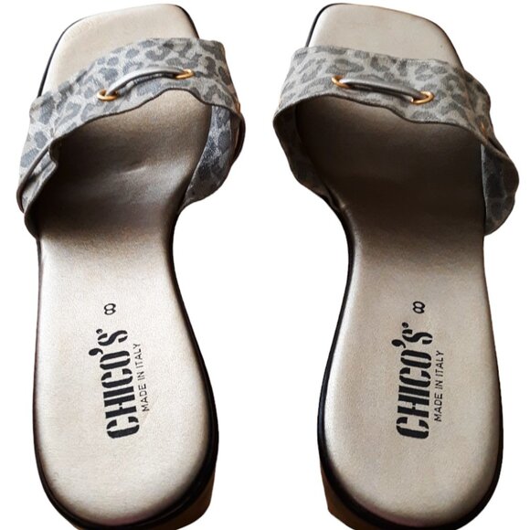 Chico's Slip On Wedge Heels Animal Print Size 8 Made In Italy - Picture 3 of 8